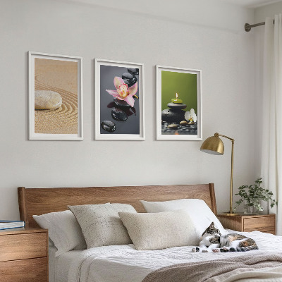 Tavelpaket med ramar Avkopplande zenstenmotiv