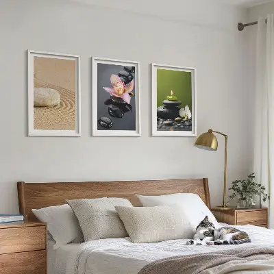 Tavelset med ramar motiv med avkopplande zenstenar