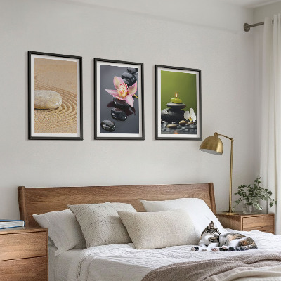 Tavelpaket med ramar Avkopplande zenstenmotiv