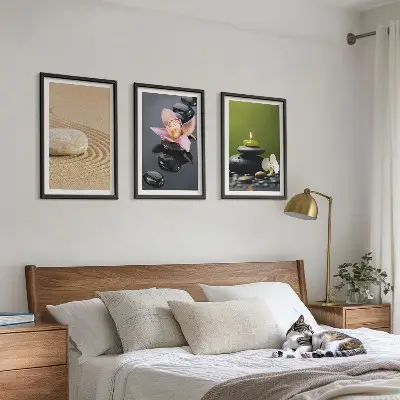 Tavelset med ramar motiv med avkopplande zenstenar