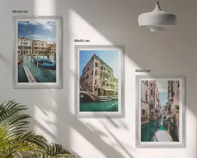 Arkitektur av Venedigs kanaler tavelpaket med ramar