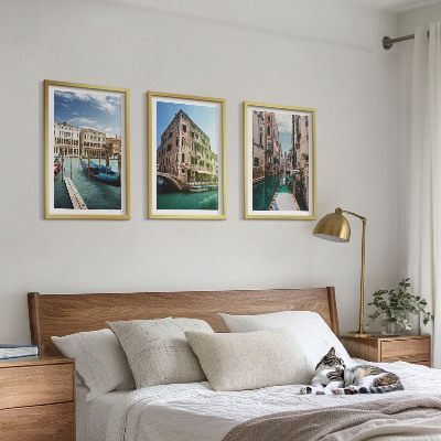 Tavelpaket med ramar Venedigs kanalers arkitektur