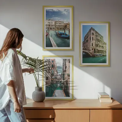 Arkitektur av Venedigs kanaler tavelpaket med ramar