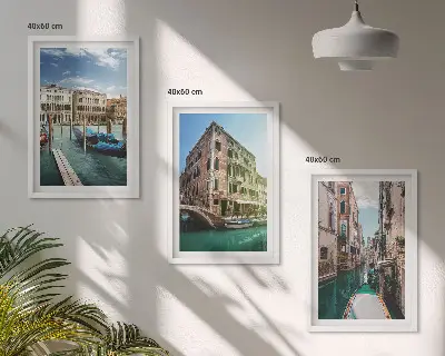 Arkitektur av Venedigs kanaler tavelpaket med ramar