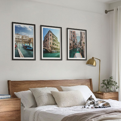 Tavelpaket med ramar Venedigs kanalers arkitektur