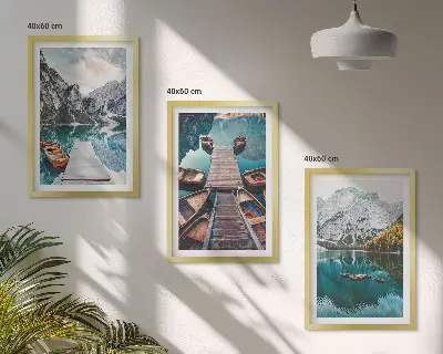 Tavelset med ramar motiv med sjöar, broar och berg