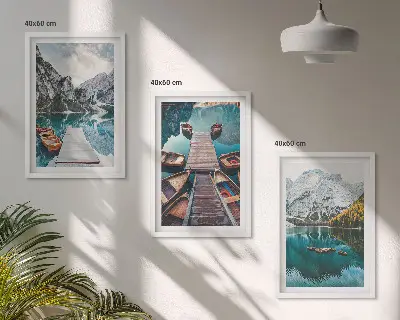 Tavelset med ramar motiv med sjöar, broar och berg