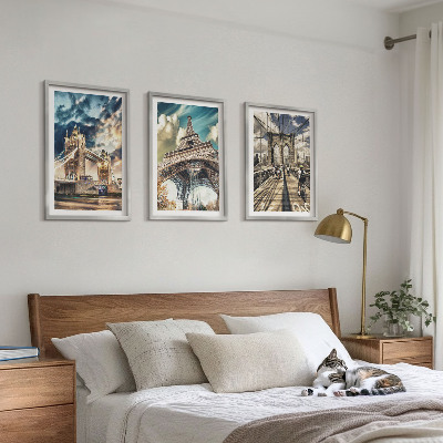 Tavelpaket med ramar Broar, torn, europeiska städer