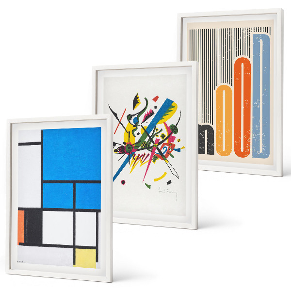 Set om 3 tavlor Abstrakta moderna geometrier