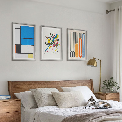 Set om 3 tavlor Abstrakta moderna geometrier