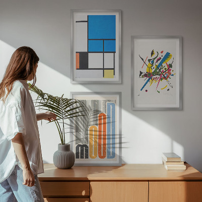 Set om 3 tavlor Abstrakta moderna geometrier