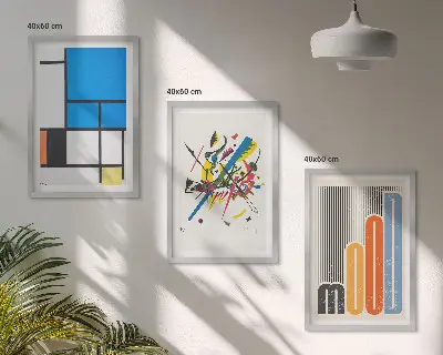 Abstrakta moderna geometrier set om 3 tavlor