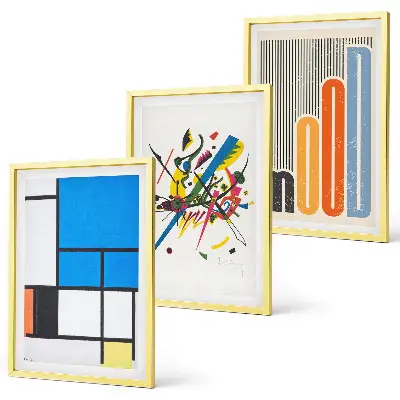 Abstrakta moderna geometrier set om 3 tavlor