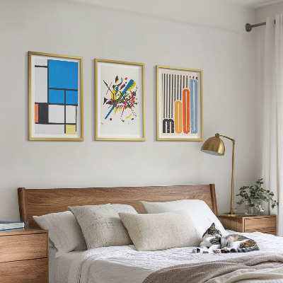 Set om 3 tavlor Abstrakta moderna geometrier