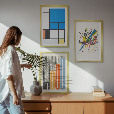 Set om 3 tavlor Abstrakta moderna geometrier