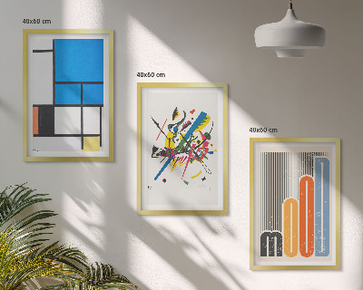 Set om 3 tavlor Abstrakta moderna geometrier