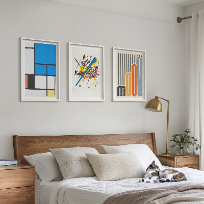 Set om 3 tavlor Abstrakta moderna geometrier