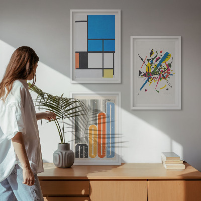 Set om 3 tavlor Abstrakta moderna geometrier