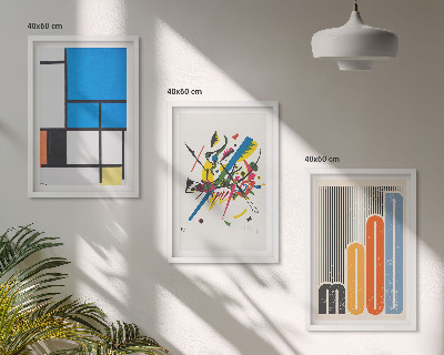 Set om 3 tavlor Abstrakta moderna geometrier