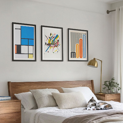 Set om 3 tavlor Abstrakta moderna geometrier