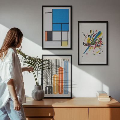 Set om 3 tavlor Abstrakta moderna geometrier