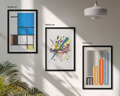 Set om 3 tavlor Abstrakta moderna geometrier