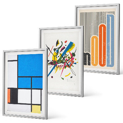 Set om 3 tavlor Abstrakta moderna geometrier