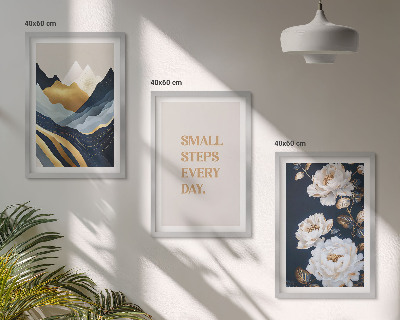 Tavelset ovanför soffa Abstrakta berg blommor inspiration
