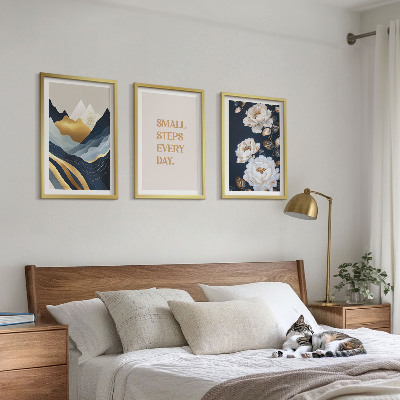 Tavelset ovanför soffa Abstrakta berg blommor inspiration