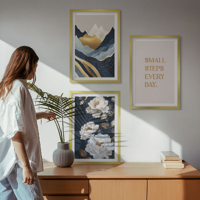 Tavelset ovanför soffa Abstrakta berg blommor inspiration
