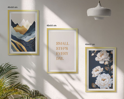 Tavelset ovanför soffa Abstrakta berg blommor inspiration