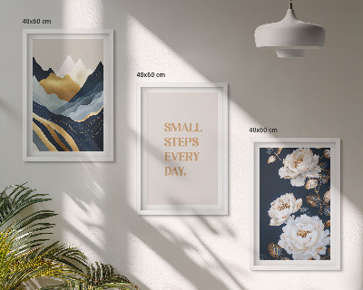Tavelset ovanför soffa Abstrakta berg blommor inspiration