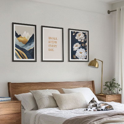 Tavelset ovanför soffa Abstrakta berg blommor inspiration