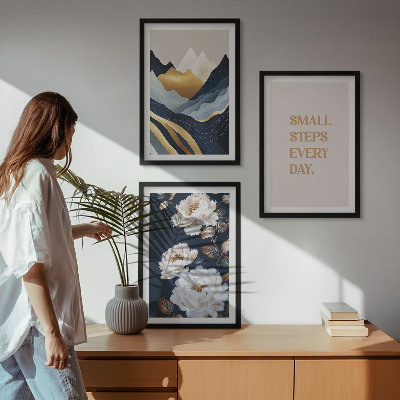Tavelset ovanför soffa Abstrakta berg blommor inspiration