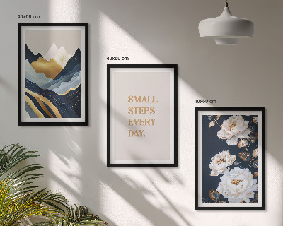 Tavelset ovanför soffa Abstrakta berg blommor inspiration