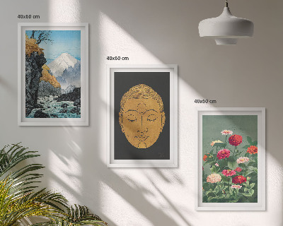 Set om 3 tavlor Japansk natur japandi kultur