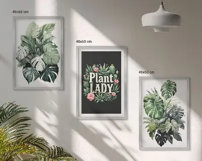 Tropiska växter Plant Lady tavelset med ramar