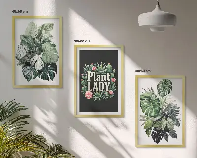 Tropiska växter Plant Lady tavelset med ramar