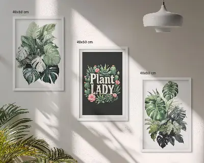 Tropiska växter Plant Lady tavelset med ramar