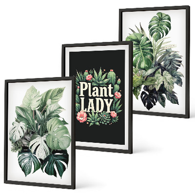 Tavelpaket med ramar Tropiska växter Plant Lady