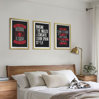 Set om 3 tavlor Motivation, träning, självutveckling