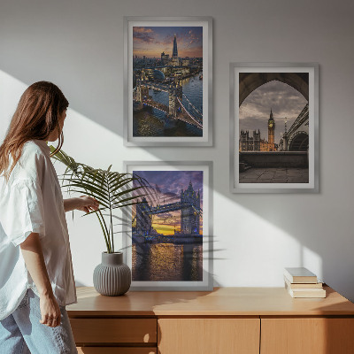 Tavelpaket med ramar Stadens broar klocktorn