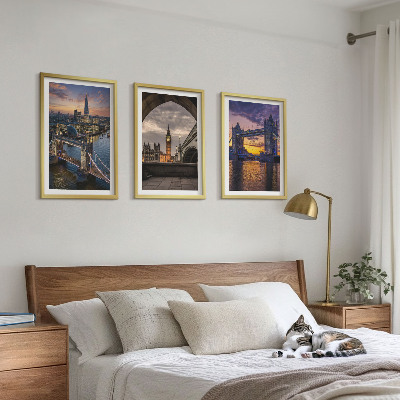 Tavelpaket med ramar Stadens broar klocktorn