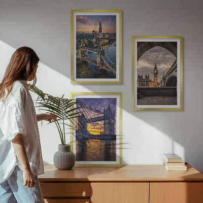 Tavelpaket med ramar Stadens broar klocktorn