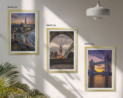 Tavelpaket med ramar Stadens broar klocktorn