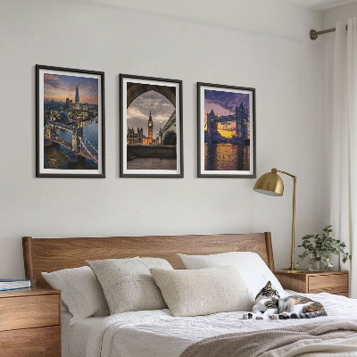 Tavelpaket med ramar Stadens broar klocktorn