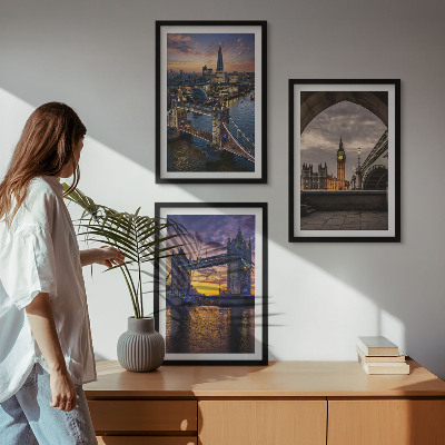 Tavelpaket med ramar Stadens broar klocktorn