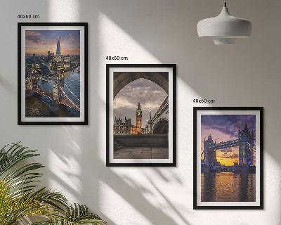 Tavelpaket med ramar Stadens broar klocktorn