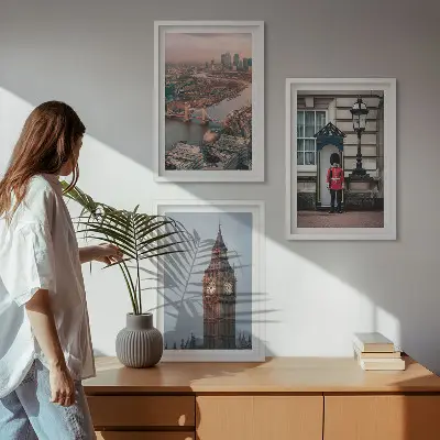 London Bridge och Big Ben tavlor tavelset för väggen ovanför soffan