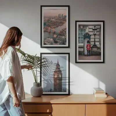 London Bridge och Big Ben tavlor tavelset för väggen ovanför soffan